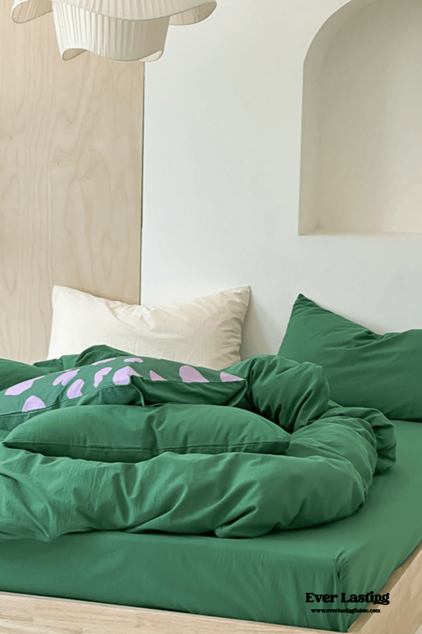 Modern Washed Cotton Bedding Set / Maple Red