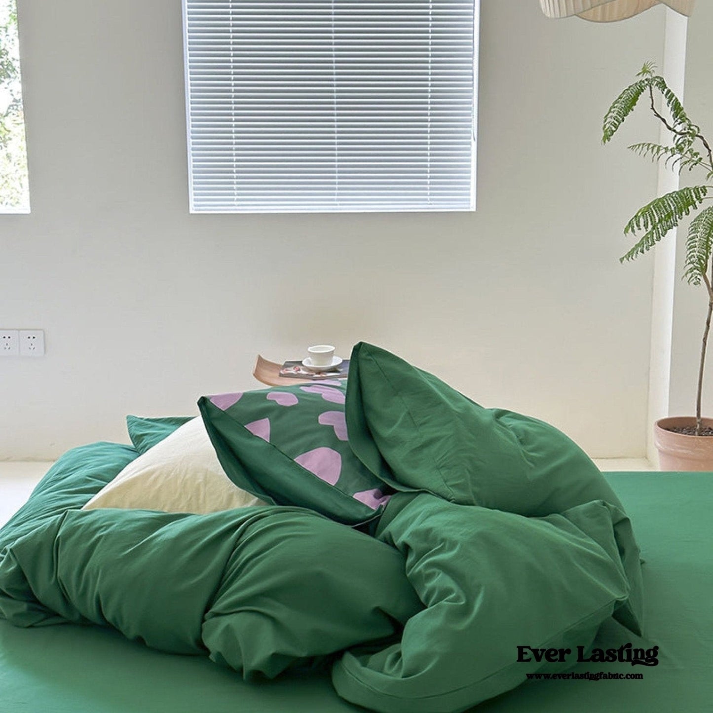 Modern Washed Cotton Bedding Set / Maple Red