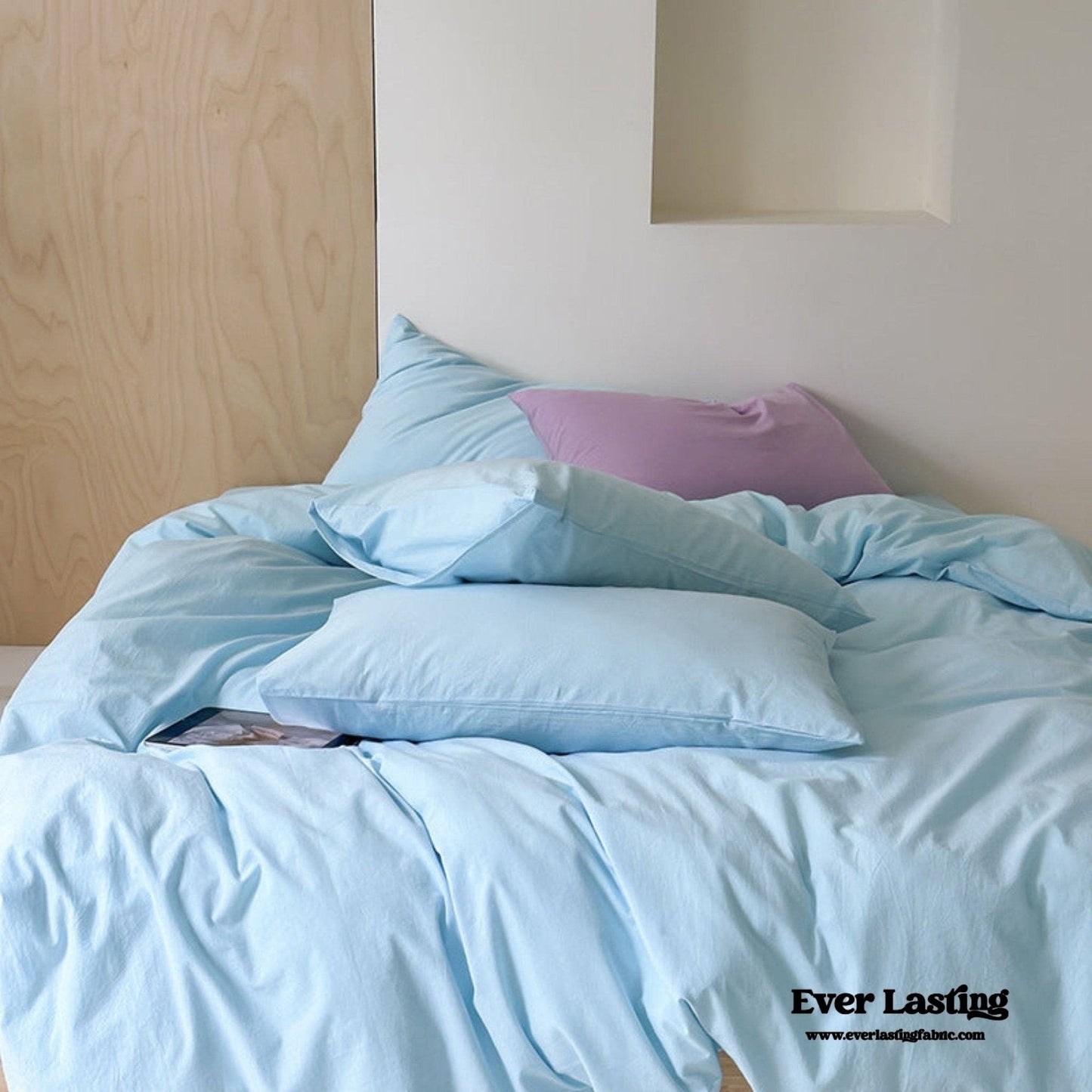 Modern Washed Cotton Bedding Set / Purple