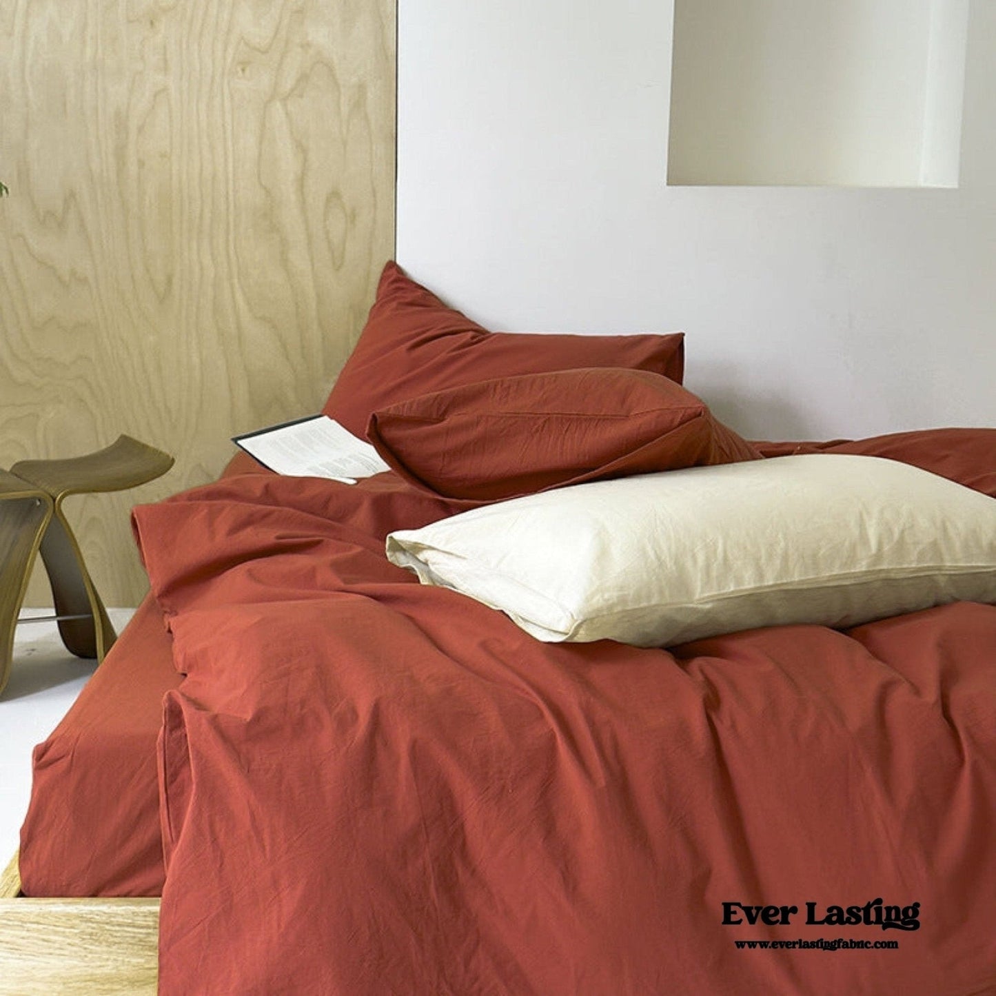 Modern Washed Cotton Bedding Set / Purple