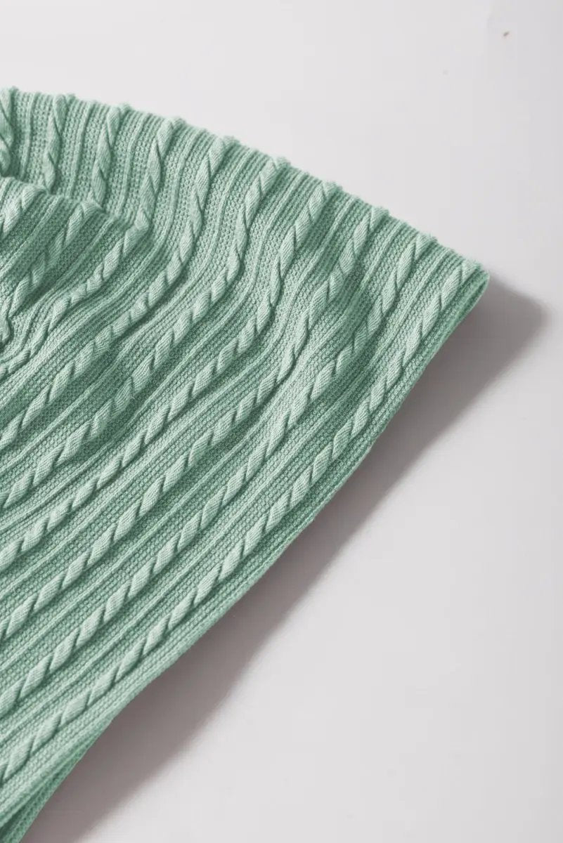 Accessories Love Salve Green Textured Top Women's Daily Wear Flutter Sleeve Blouse - Summer Ready