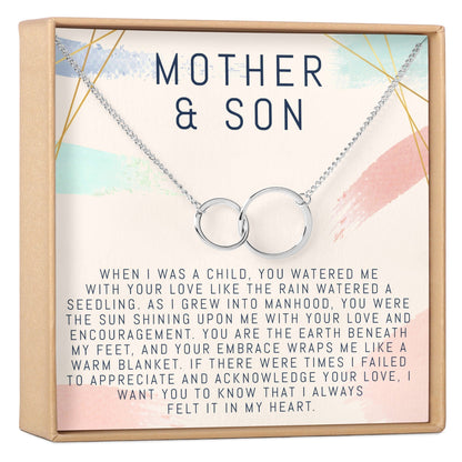 Mother and Son Double Circles Necklace