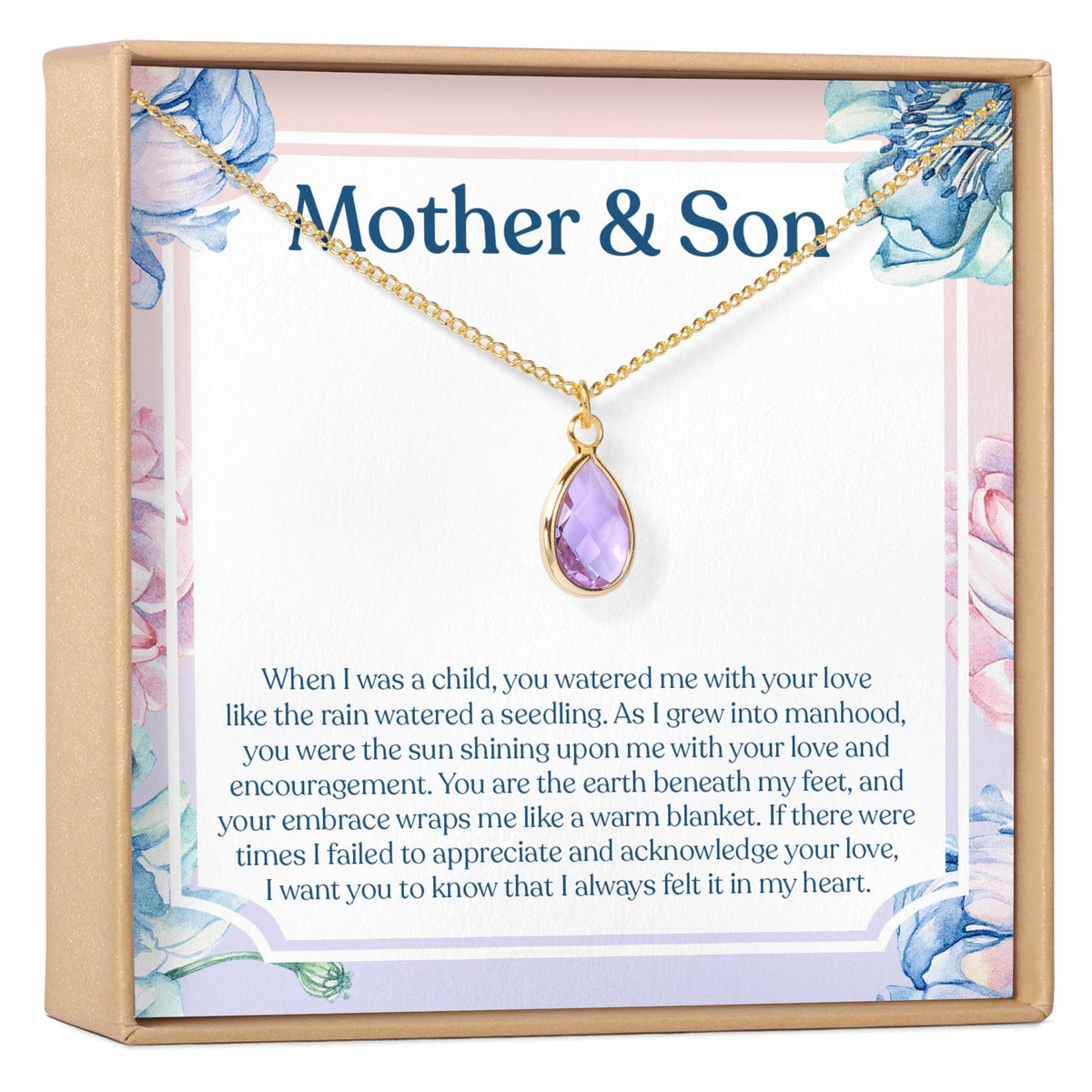 Mother and Son Gemstone Necklace