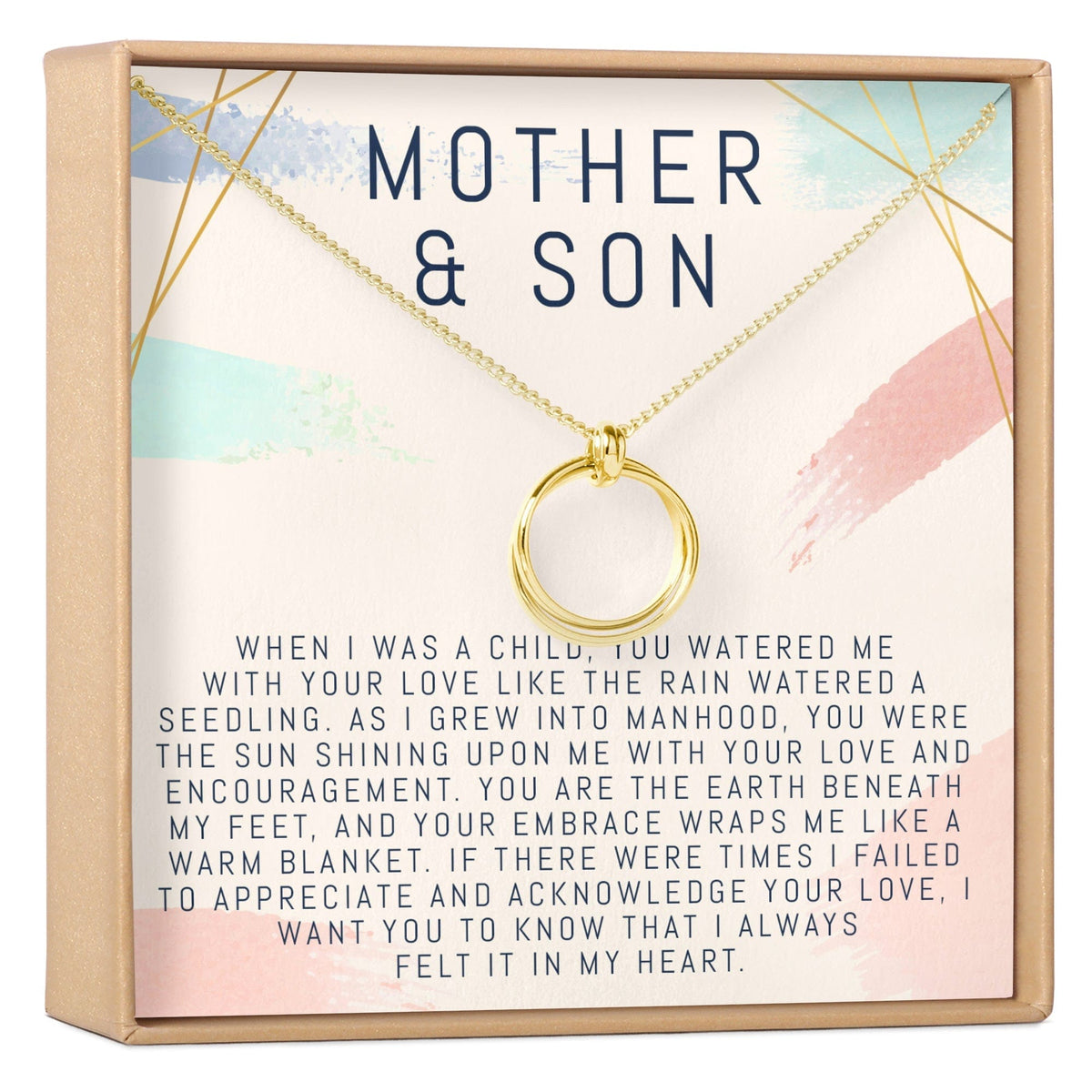 Mother and Son Linked Circles Necklace