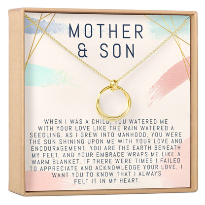 Mother and Son Linked Circles Necklace