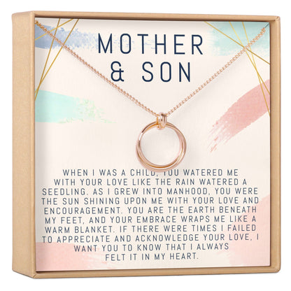 Mother and Son Linked Circles Necklace