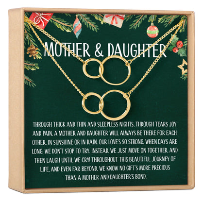 Mother & Daughter Christmas Necklace, Multiple Styles