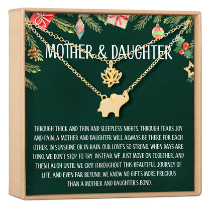 Mother & Daughter Christmas Necklace, Multiple Styles