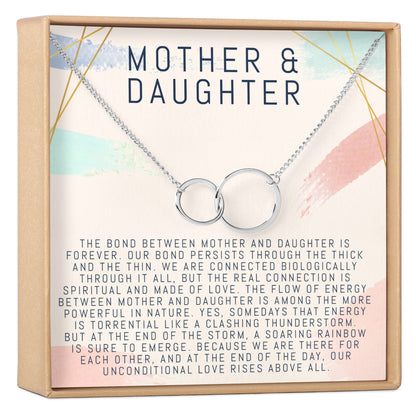 Mother & Daughter Double Circles Necklace