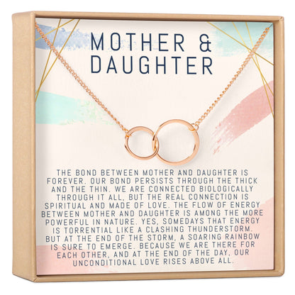 Mother & Daughter Double Circles Necklace