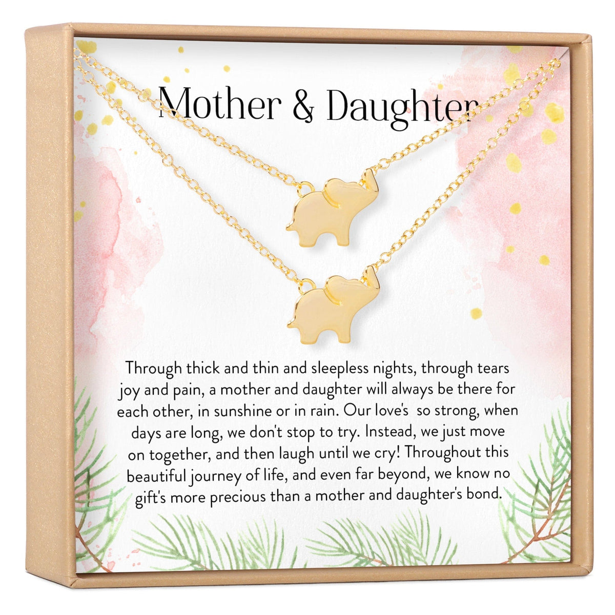 Mother & Daughter Elephant Necklace Set