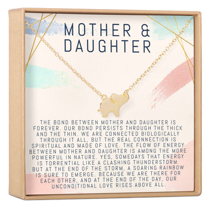 Mother & Daughter Elephant Pendant Necklace