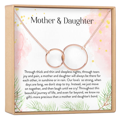 Mother & Daughter Interlocking Circles Necklace