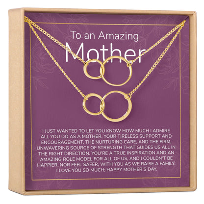 Mother's Day Gift From Husband Double Circles Necklace Set