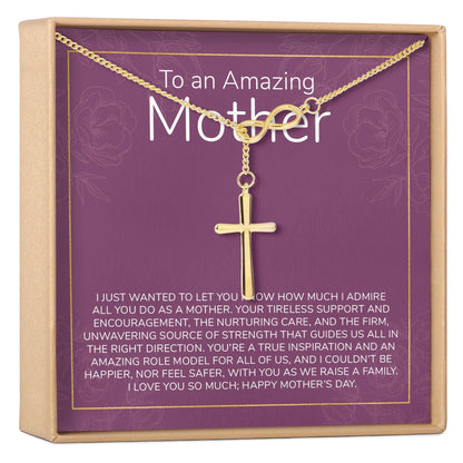 Mother's Day Gift From Husband Infinity Cross Necklace