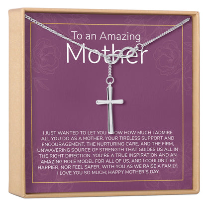 Mother's Day Gift From Husband Infinity Cross Necklace