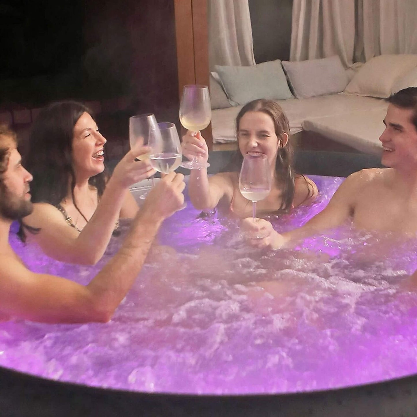 MSpa Aurora Urban Series Six-Person Inflatable Round Hot Tub With Hydro Massage [U-AU061] (SAK19375)