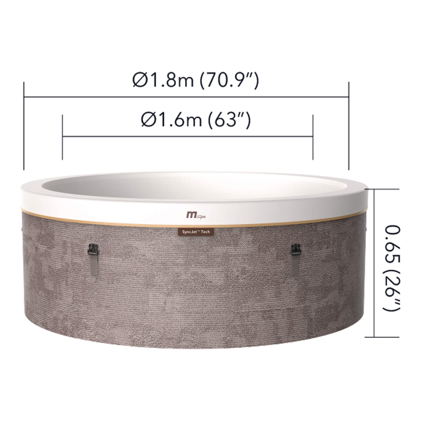 MSpa Cocoon Verto Series Six-Person Inflatable Round Hot Tub With Hydro Massage [F-CO063WE] (SAK50928)