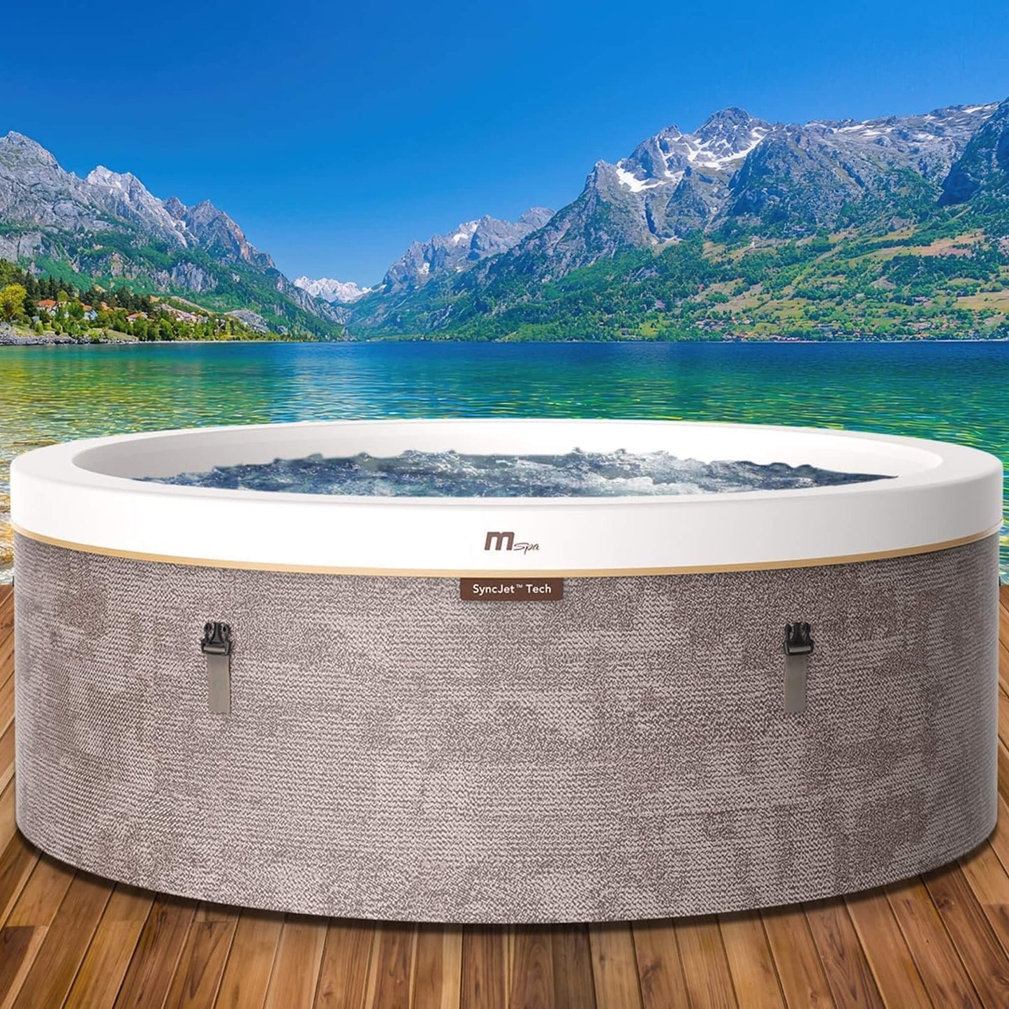 MSpa Cocoon Verto Series Six-Person Inflatable Round Hot Tub With Hydro Massage [F-CO063WE] (SAK50928)