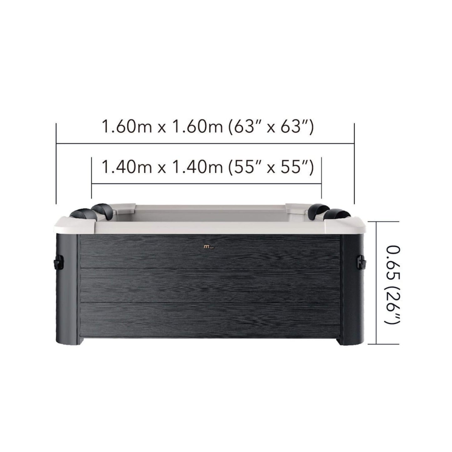 MSpa Oslo Supreme 6-Person 120 Jets Square Spa W/ LED Lights & Integrated App Control [F-OS063W] (SAK93516)