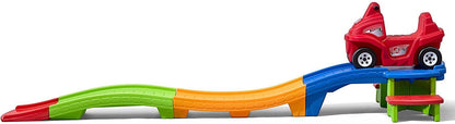 Multicolor ATV-Style Red Car Toy Set for Kids - Roller Coaster Track Ride-On Fun!