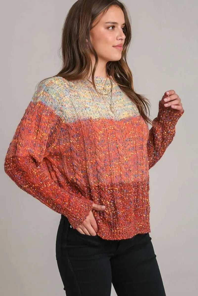 Sweaters Love Salve Confetti Wool Sweater Women's Daily Casual Knit Top - Soft & Colorful