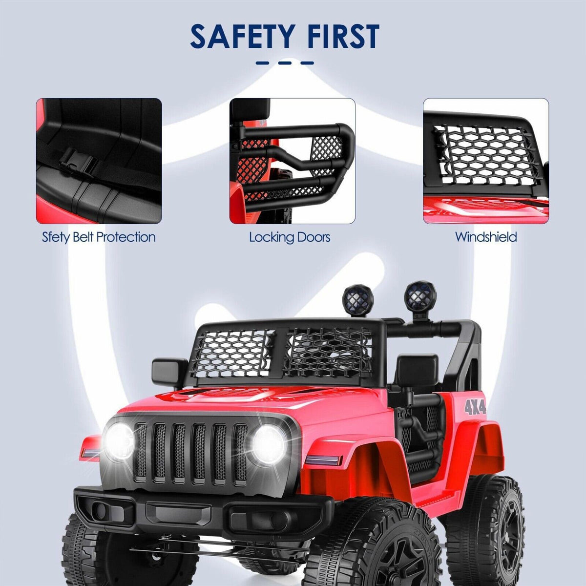12V/24V Battery-Powered Jeep with High-Power Wheels and Music for Endless Fun!