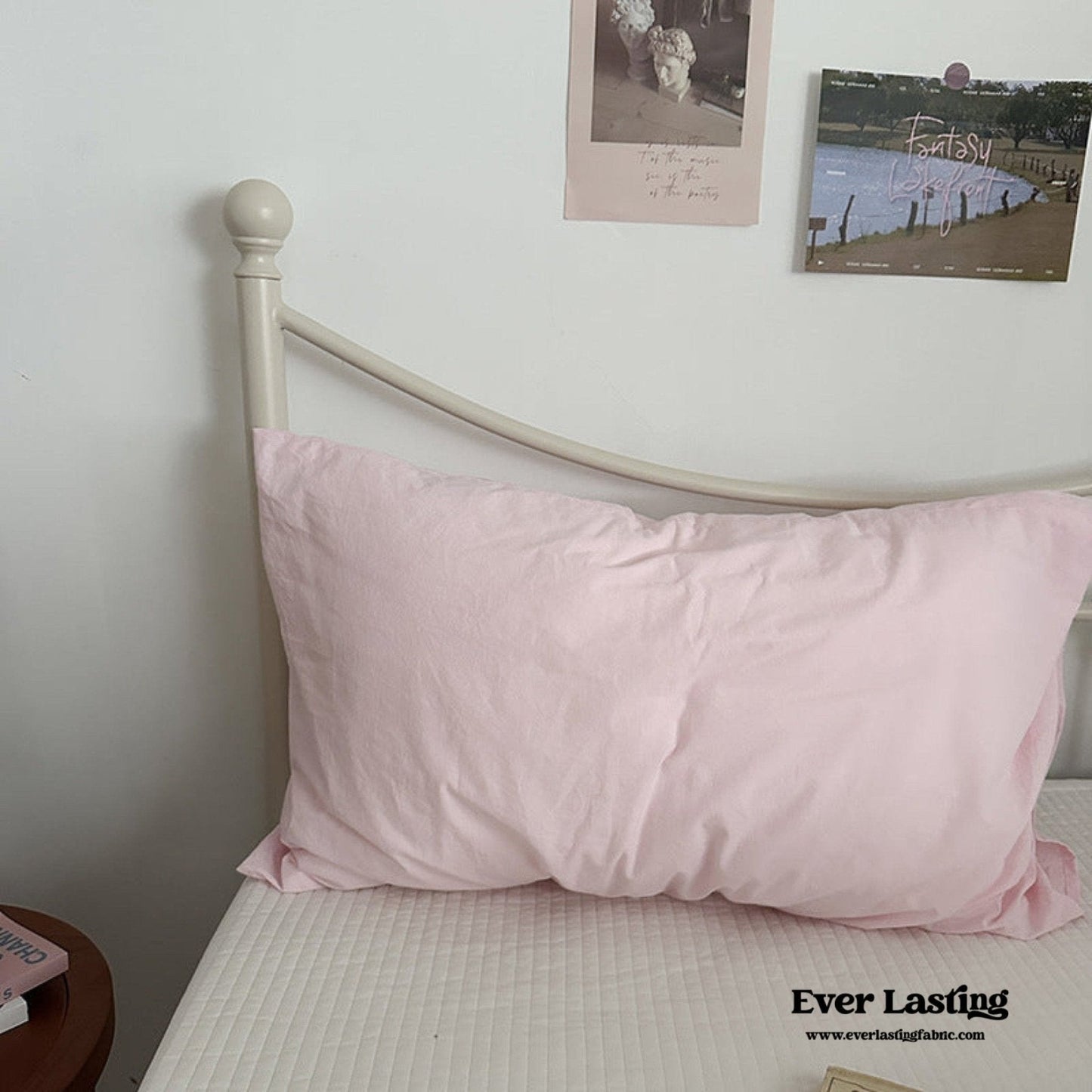 Muted Blush Cotton Pillowcase / Yellow