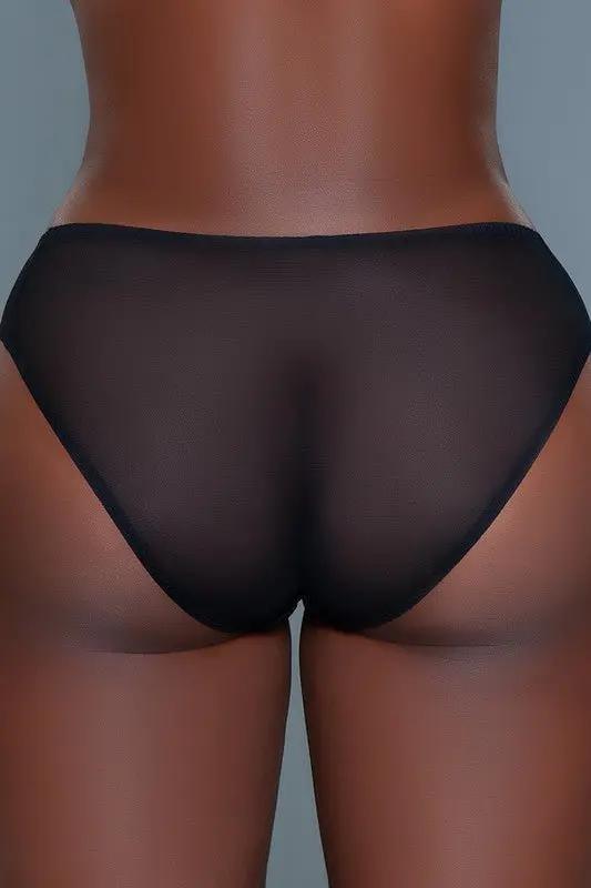 Pants Premium BE WICKED Nadine Panty L - Black Floral Embroidery Lingerie