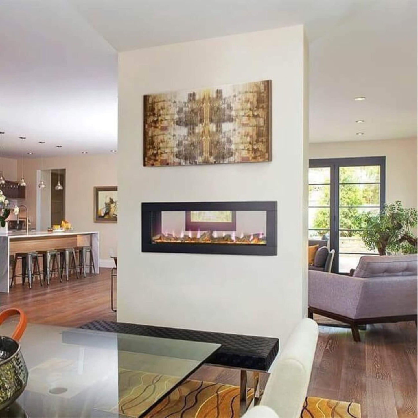 Napoleon Clearion Elite 60-Inch Fully Recessed See Thru Wall Mounted Electric Fireplace [NEFBD60HE] (SAK31716)