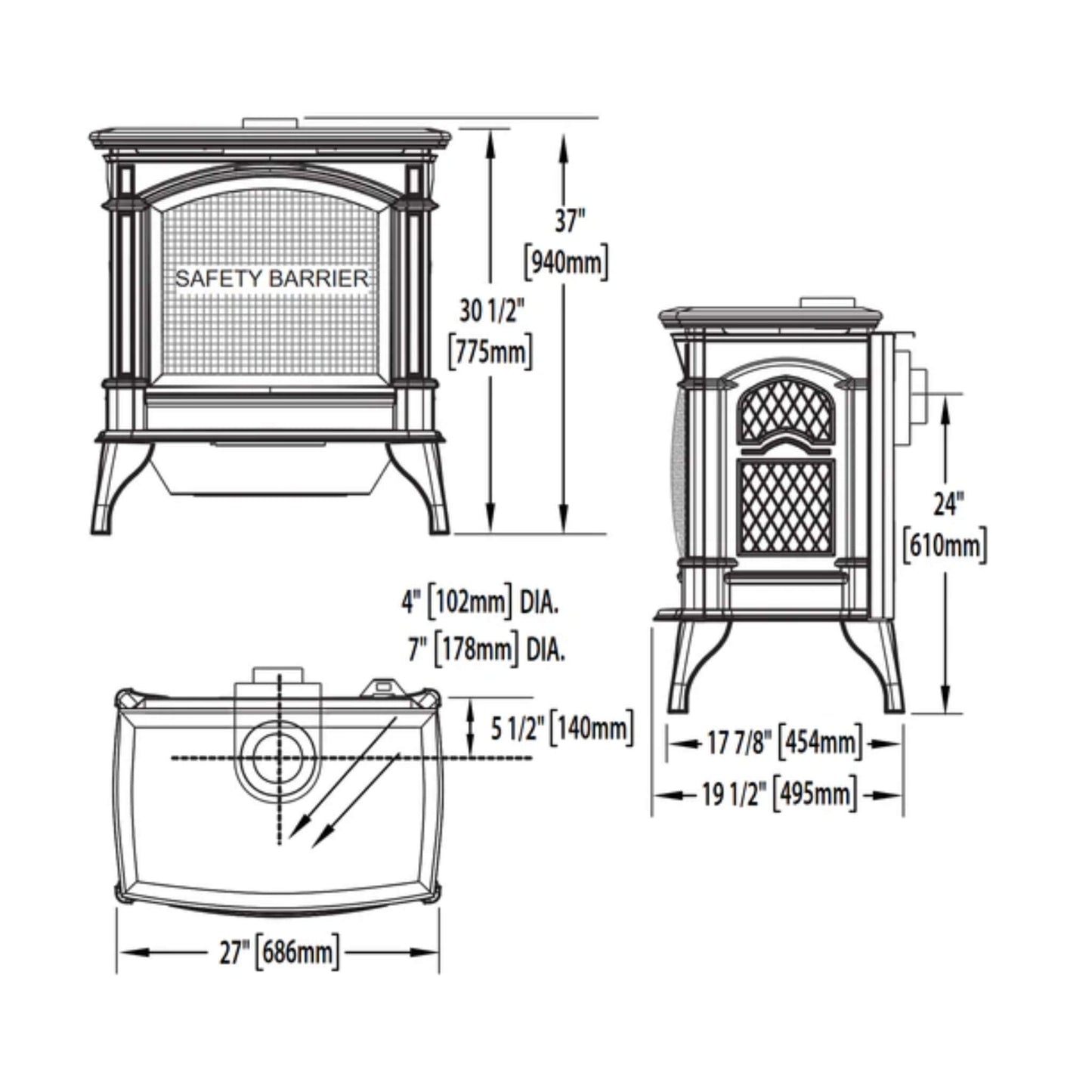 Napoleon Knightsbridge 60 Majolica Brown 27-Inch Natural Gas Stove With Flame And Heat Adjustment [GDS60-1NNSB] (SAK14738)