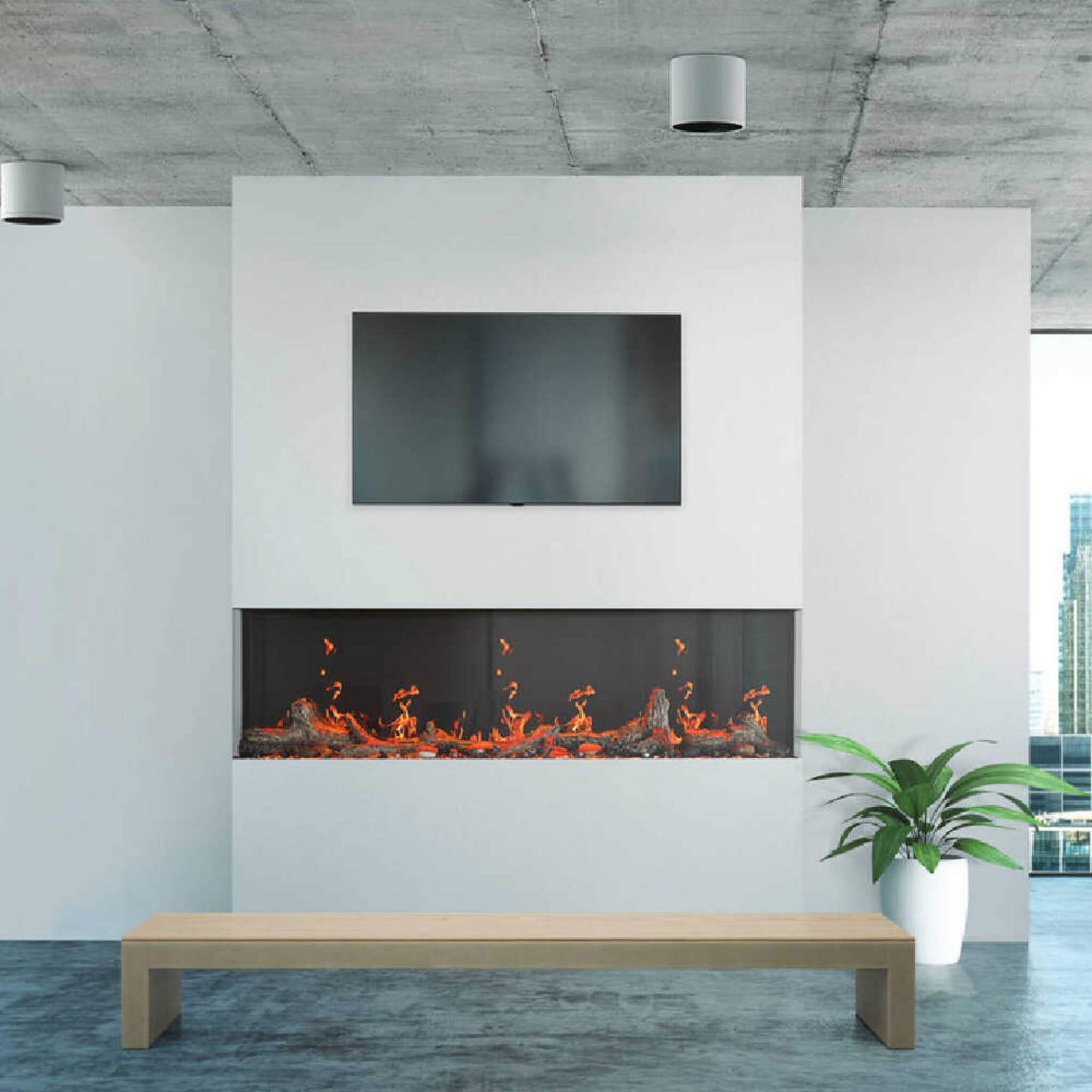 Napoleon Luminex 65-Inch LCD Built-In Electric Fireplace With Remote Control [NEFL65LCD-3SV] (SAK83665)
