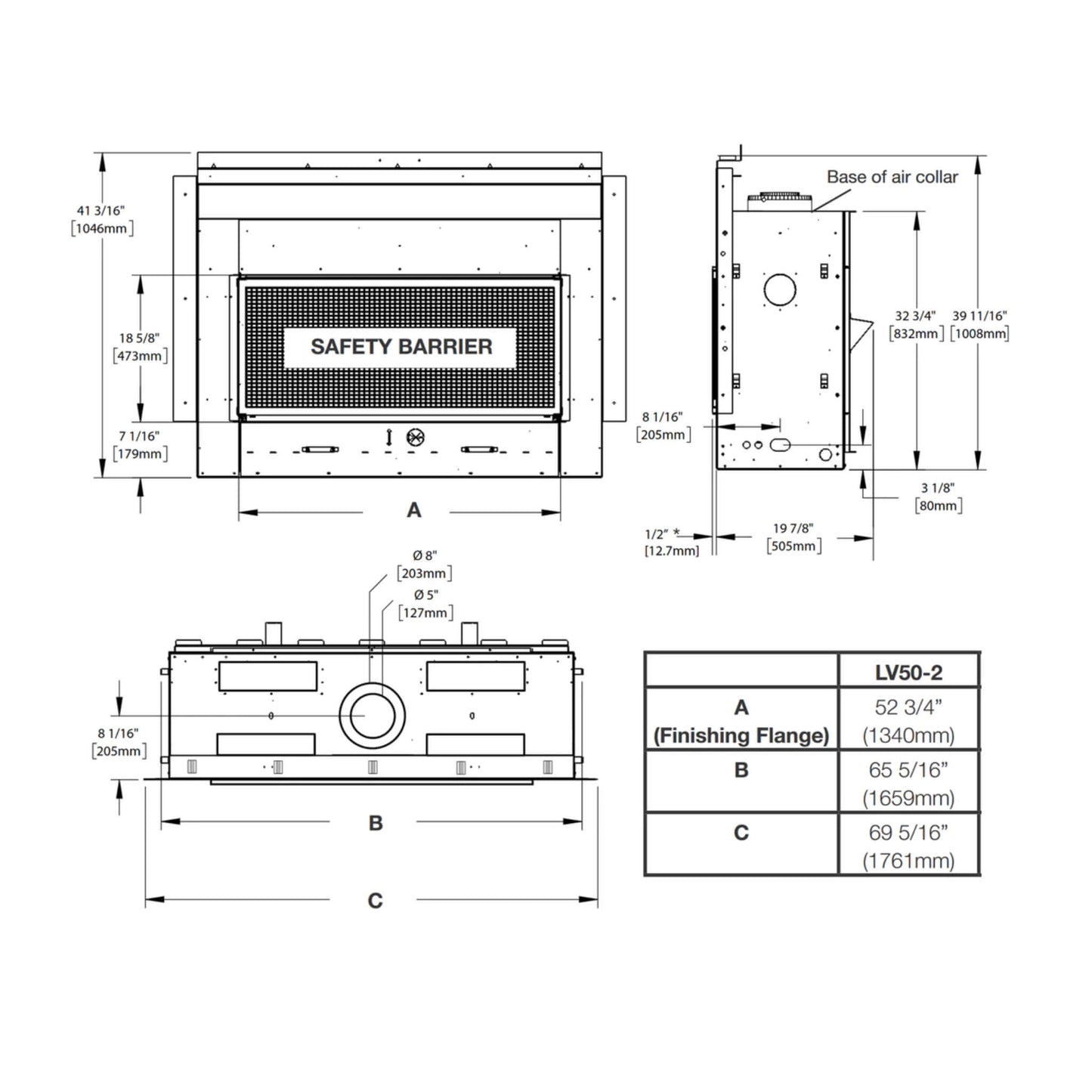 Napoleon Vector 50 Single-Sided 65-Inch Direct Vent Electronic Natural Gas Fireplace With Night Light System [LV50N-2] (SAK29481)