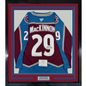 Framed Autographed/Signed Nathan MacKinnon 35x39 Colorado Avalanche Authentic Maroon Hockey Jersey Fanatics COA