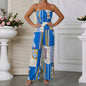 Summer Multi-Color Floral Print Strapless Jumpsuit
