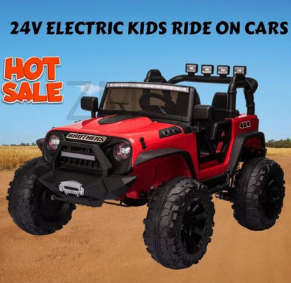 New 24V Electric Ride-On Jeep Toy Car with Remote Control, USB, and Bluetooth for Kids