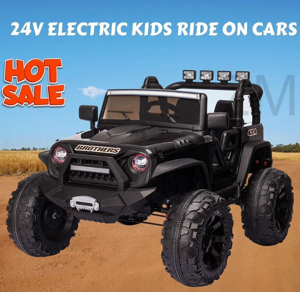 24V Electric Kids Ride On Jeep with USB, Bluetooth, and Remote Control