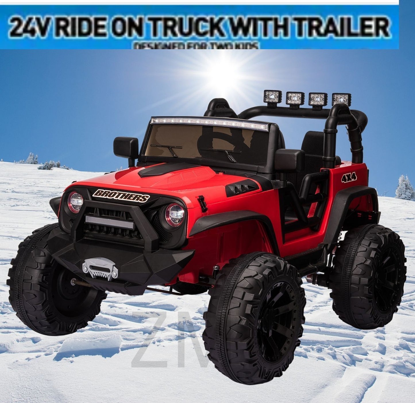 New 24V Electric Ride-On Jeep Toy Car with Remote Control and Bluetooth Connectivity for Kids