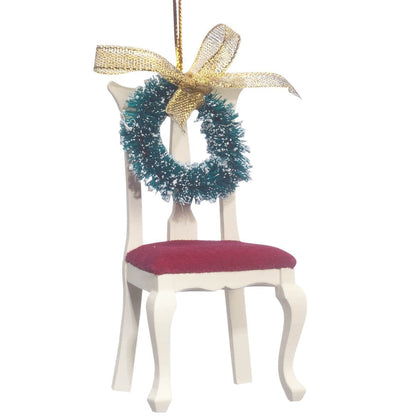 Chair With Wreath Memorial Ornament