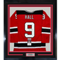 Framed Autographed/Signed Taylor Hall 35x39 New Jersey Red Hockey Jersey JSA COA