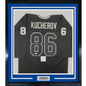 Framed Autographed/Signed Nikita Kucherov 35x39 Tampa Bay Black Hockey Jersey PSA/DNA COA