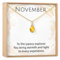November Birthstone / Topaz Crystal Charm Necklace