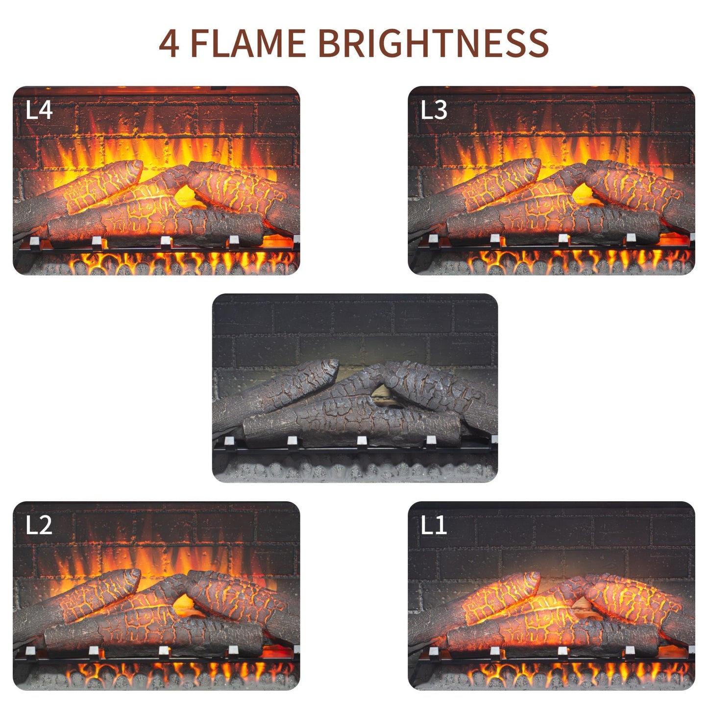 Nuvia 36-Inch Electric Antique Black Touch Panel Infrared Fireplace Insert With Removable Trim Kit (SAK84610)