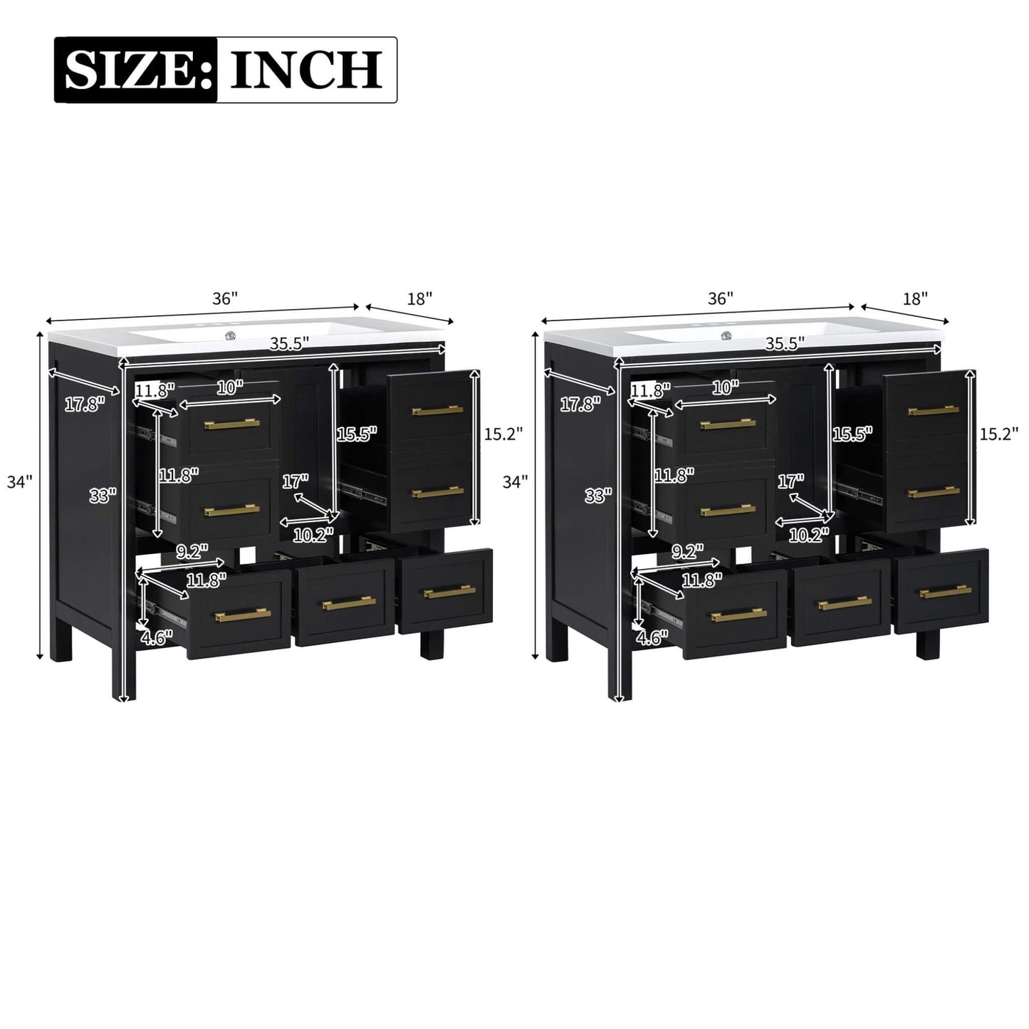 Nuvia Premium 72-Inch Bathroom Vanity Set With Resin Sink And Soft-Close Drawers [Faucet Not Included] (SAK62749)