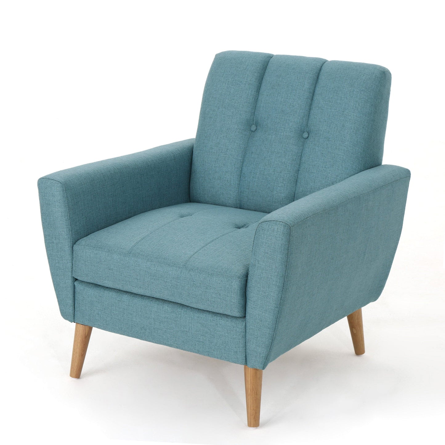 Mid Century Fabric Channel Stitch Club Chair