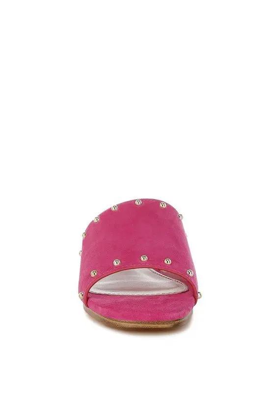Shoes Rag Company Odalia Soft Suede Leather Studded Flats for Women