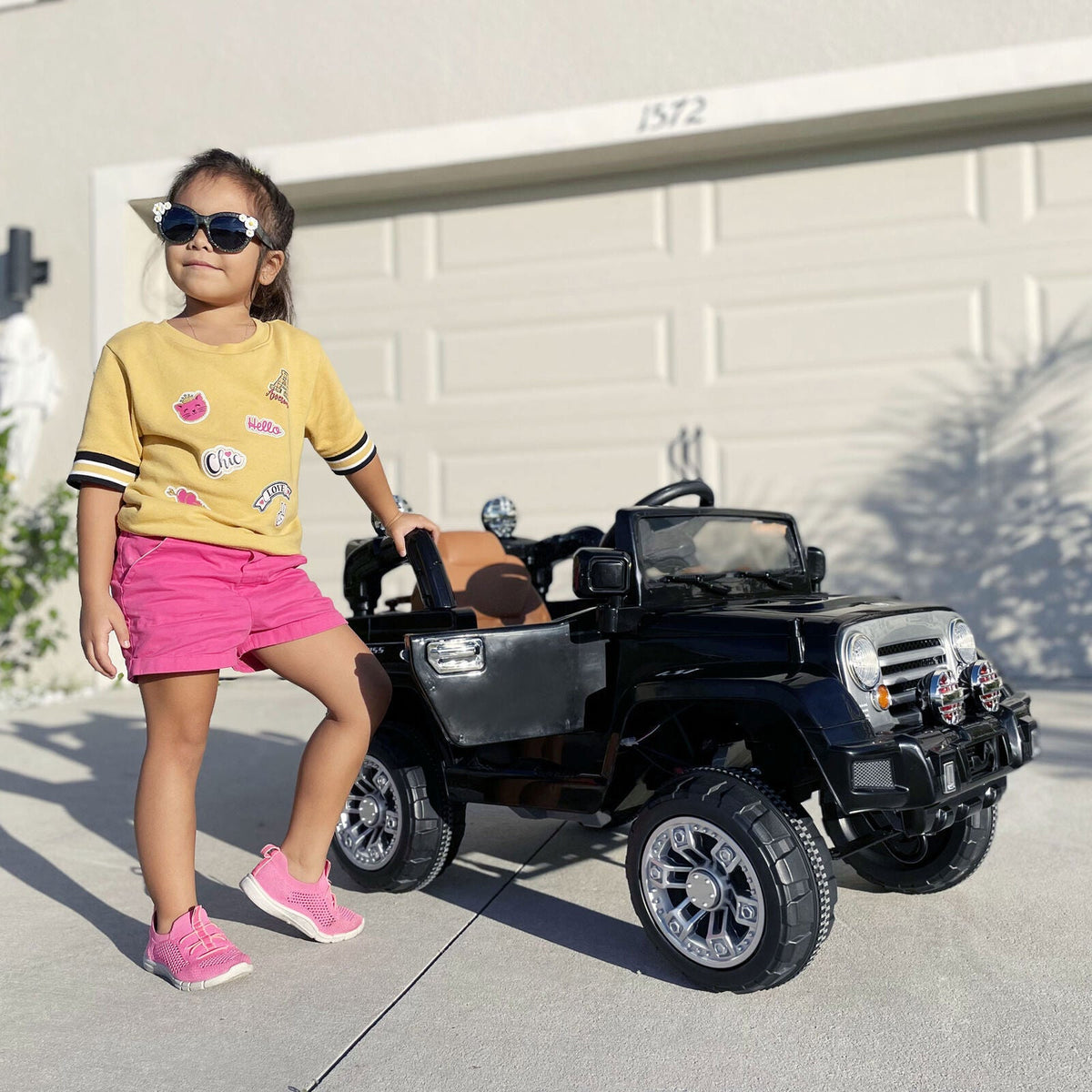 Off-Road Adventure 12V Battery-Powered Jeep Truck for Kids with Remote Control, MP3 Player, and Lights