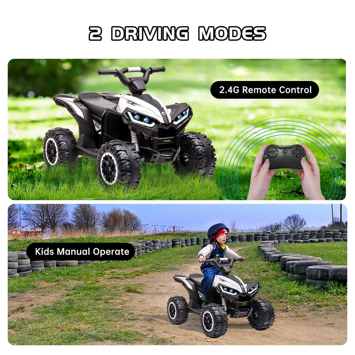 Off-Road Adventure Electric Truck for Kids with 4-Wheel Drive and Shock Absorbers