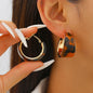Elegant Wide C-Shaped Hoop Earrings