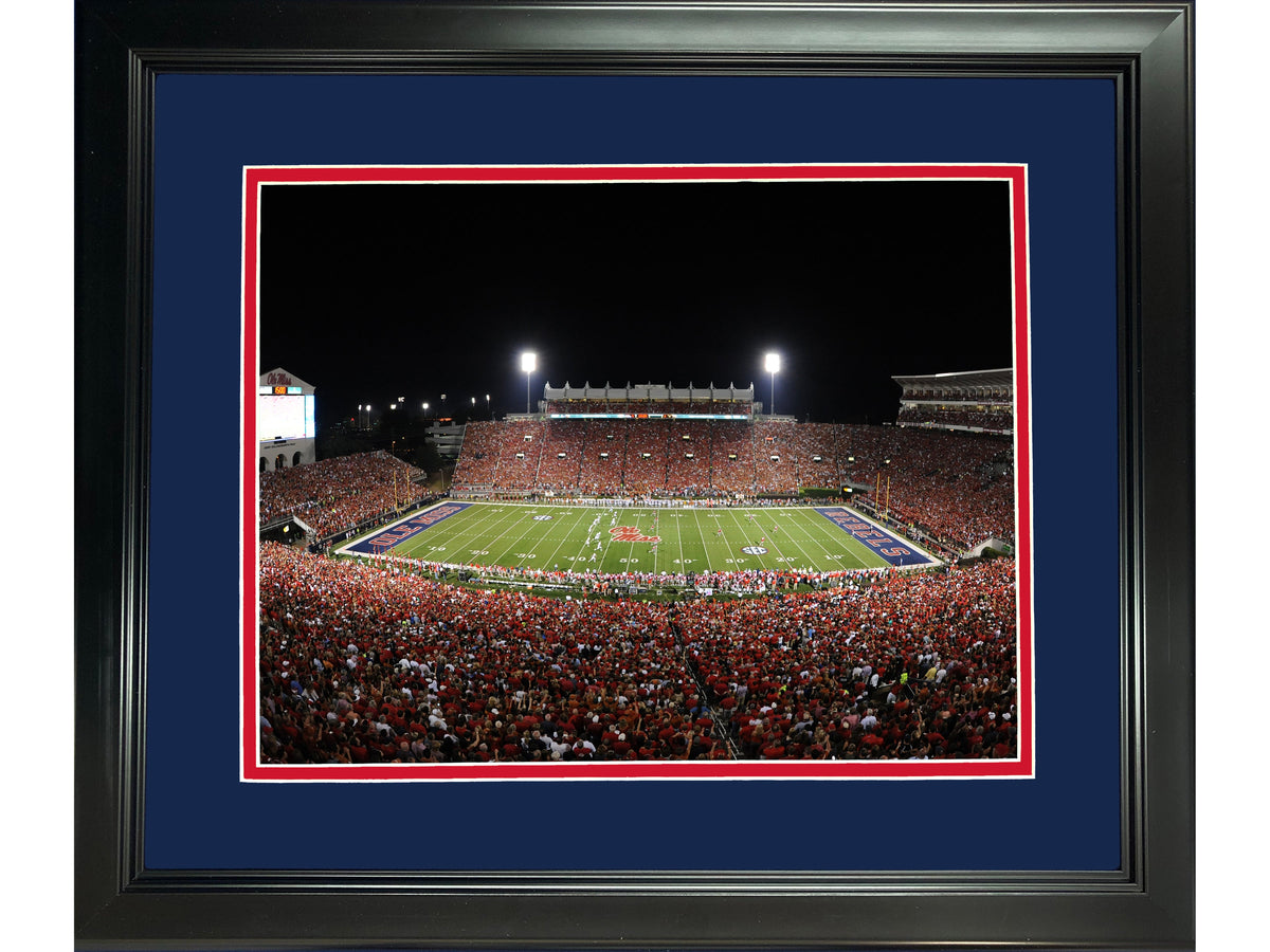 Framed Vaught Hemingway Stadium Ole Miss Rebels 11"x14" NCAA Football Photo Professionally Matted